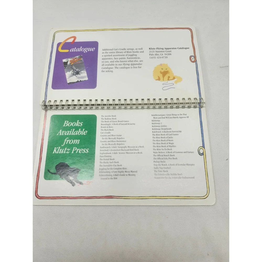 Vintage 1993 Klutz Press Cat's Cradle String Art Figures Book Anne Akers Johnson